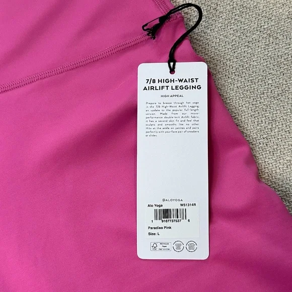 ALO Yoga Airlift Leggings Size Large NWT Paradise Pink - Picture 5 of 6